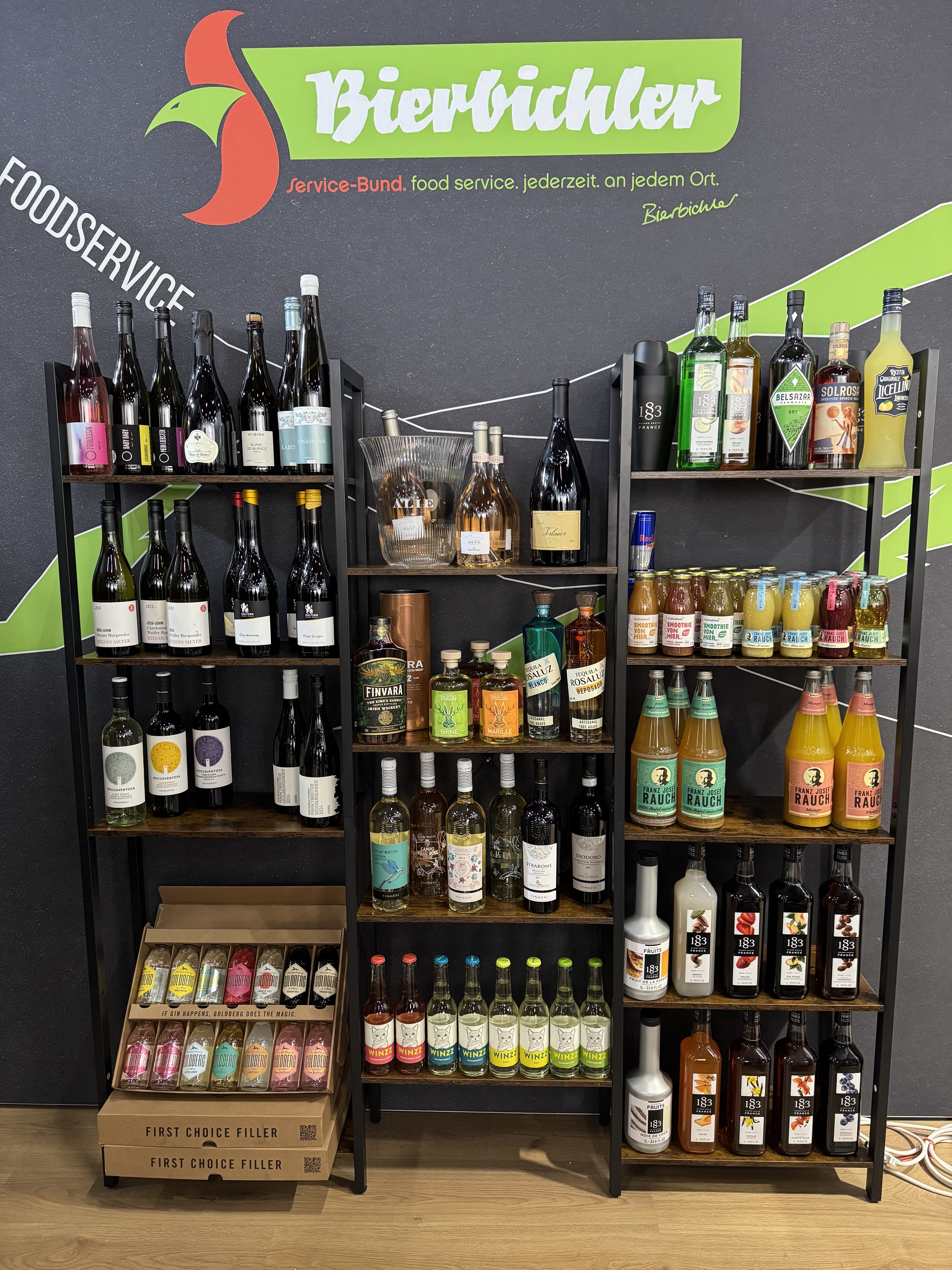 Auszug Getränkesortiment auf der Messe Salzburg 2025